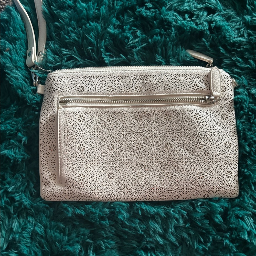 Gold and White Wristlet
